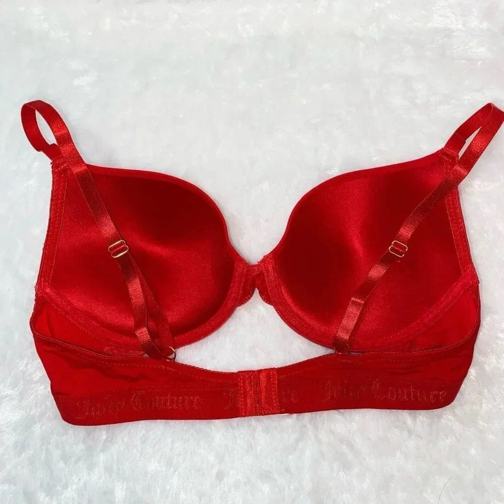 Juicy Couture Sexy Red PushUp Bra size 36B & Cute Cat Lingerie Laundry Bag New - Picture 4 of 7